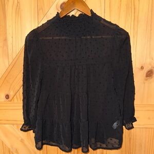 Monteau Black Sheer Blouse